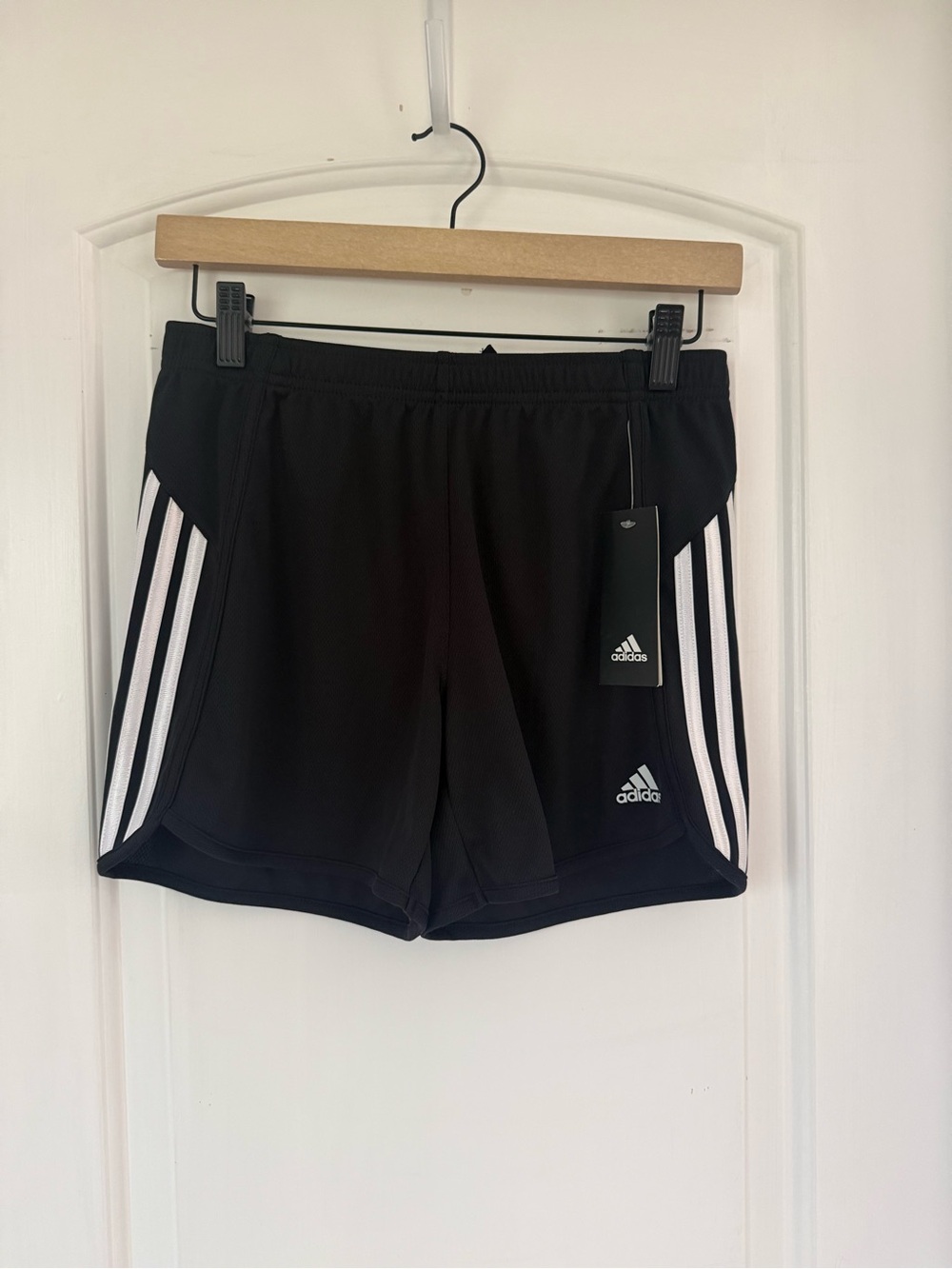 adidas Black Shorts with White 3-Stripes